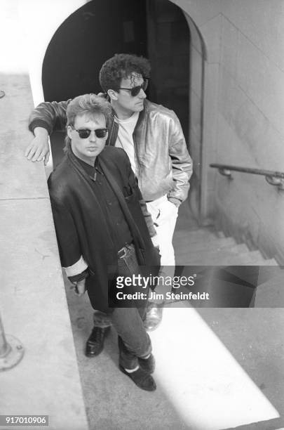 Electronic music band OMD poses for a portrait in Minneapolis, Minnesota on May 1, 1988.