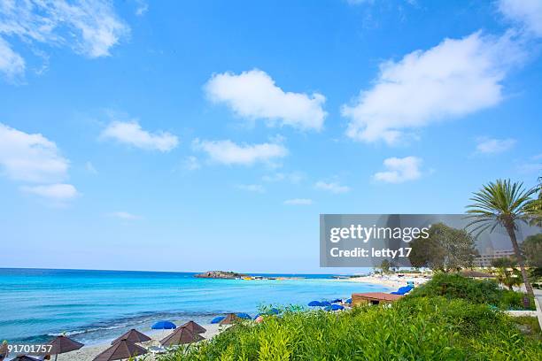 nissi bay - nissi beach famagusta cyprus stock-fotos und bilder