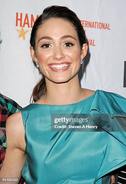 Actress Emmy Rossum attends the premiere of "Dare" during 17th Annual Hamptons International Film Festival at United Artists Regal Cinema on October...