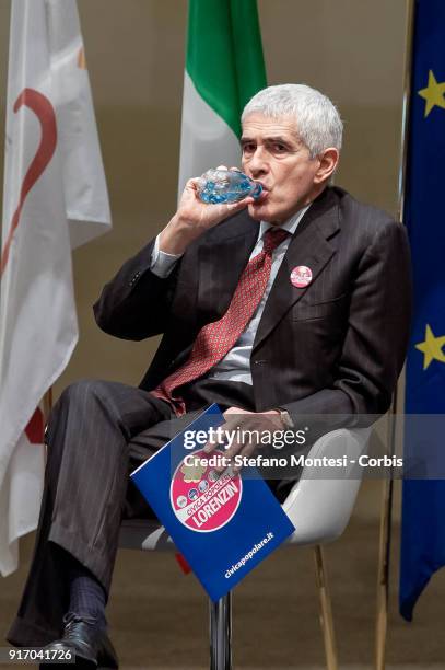 Pier Ferdinando Casini, candidate of the party "Popular Civic - with Lorenzin', during the presentation of parliamentary candidates for the upcoming...