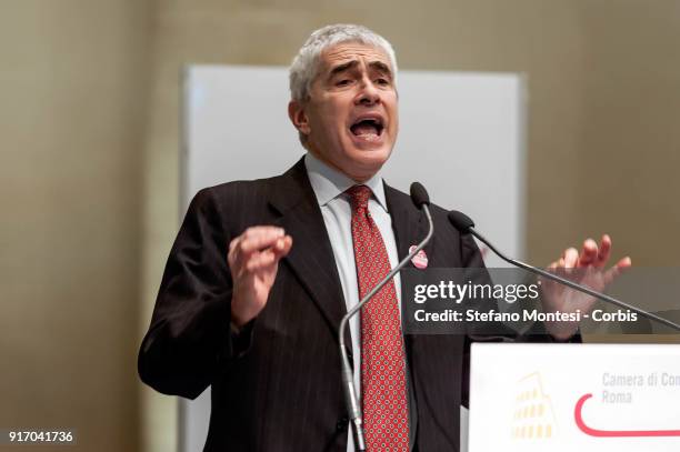 Pier Ferdinando Casini candidate of the party "Popular Civic - with Lorenzin', during the presentation of parliamentary candidates for the upcoming...