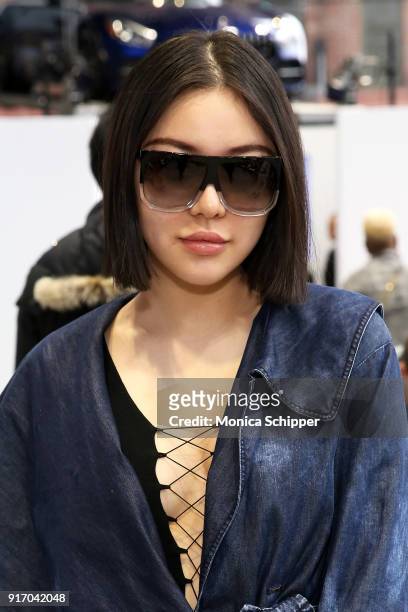 Model Natasha Lau attends the Gemma Hoi front row during New York Fashion Week: The Shows at Mercedes-Benz Manhattan on February 11, 2018 in New York...