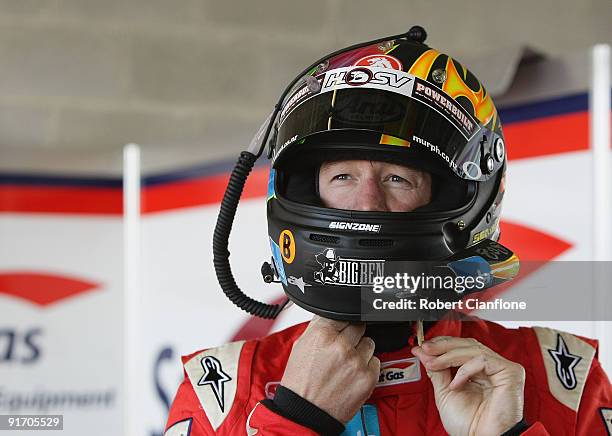 Greg Murphy driver of the Sprint Gas Racing Holden prepares to qualify for the Bathurst 1000, which is round 10 of the V8 Supercars Championship...