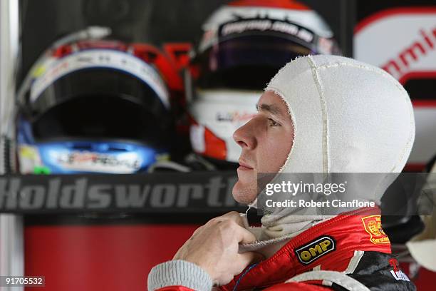 Lee Holdsworth driver of the Garry Rogers Motorsport Holden prepares to qualify for the Bathurst 1000, which is round 10 of the V8 Supercars...