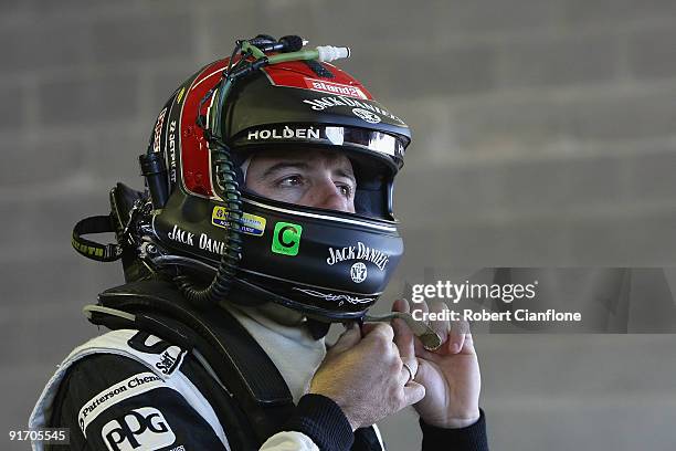 Todd Kelly driver of the Kelly Racing Holden prepares to qualify for the Bathurst 1000, which is round 10 of the V8 Supercars Championship Series at...