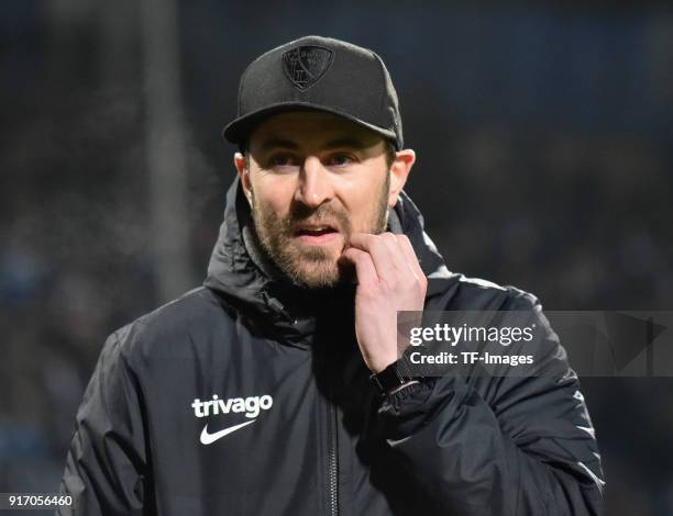 Head coach Heiko Butscher of Bochum looks on prior to the Second Bundesliga match between VfL Bochum 1848 and SV Darmstadt 98 at Vonovia Ruhrstadion...