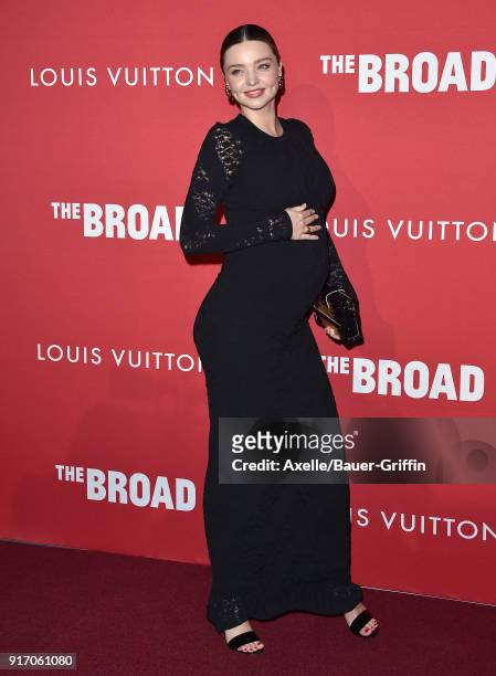 Model Miranda Kerr attends The Broad and Louis Vuitton celebrating Jasper Johns: 'Something Resembling Truth' at The Broad on February 8, 2018 in Los...