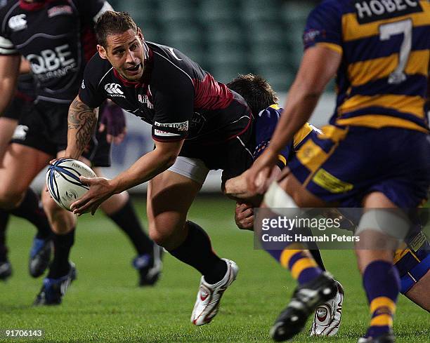 Luke McAlister of North Harbour looks to offload during the Air New Zealand Cup match between North Harbour and Bay Of Plenty at North Harbour...
