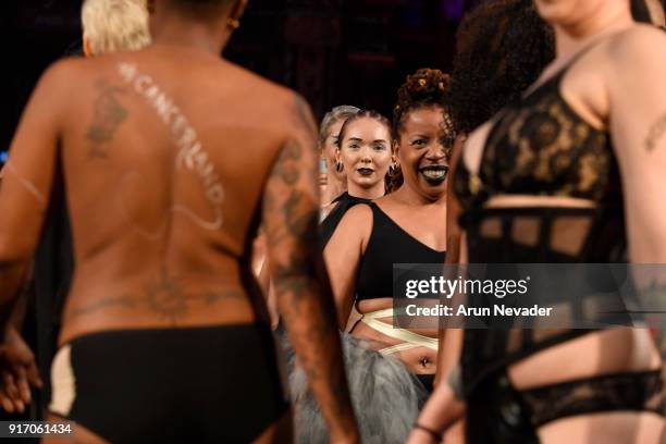 Models walk the runway during the Project Cancerland featuring AnaOno Initmates presentation finale during New York Fashion Week Powered by Art...