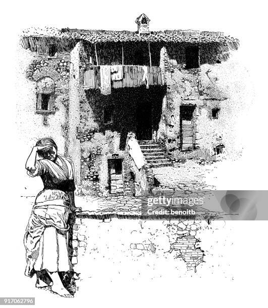 Donna Fuori Casa A Chiusure Italia, Foto stock