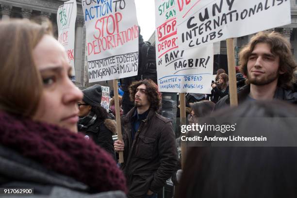 The New Sanctuary Coalition holds a rally to celebrate immigrant activist Ravi Ragbir's suspended deportation and to protest ICE's continued...