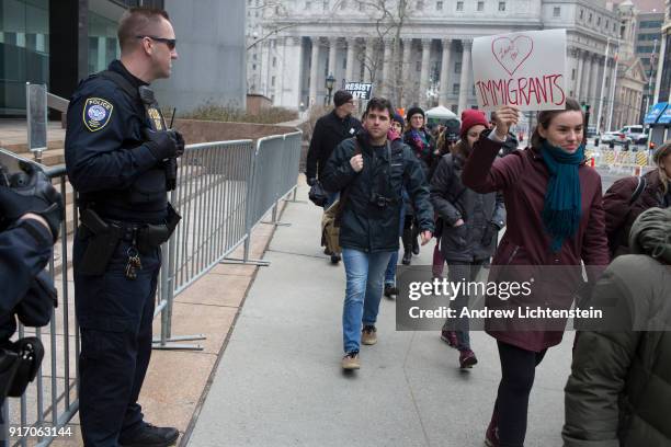 The New Sanctuary Coalition holds a rally to celebrate immigrant activist Ravi Ragbir's suspended deportation and to protest ICE's continued...