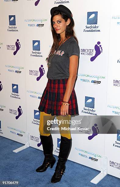 Actress Michelle Lombardo arrives at The Surfrider Foundation's 25th Anniversary Gala at California Science Center's Wallis Annenberg Building on...