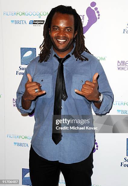 Host Sal Masekela arrives at The Surfrider Foundation's 25th Anniversary Gala at California Science Center's Wallis Annenberg Building on October 9,...