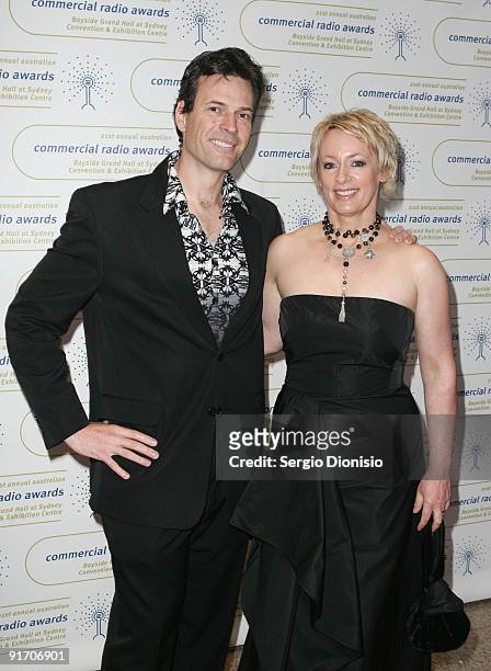 Radio personality Brendan Jones and Amanda Keller attend the Australian Commercial Radio Awards 2009 at the Sydney Convention & Exhibition Centre on...
