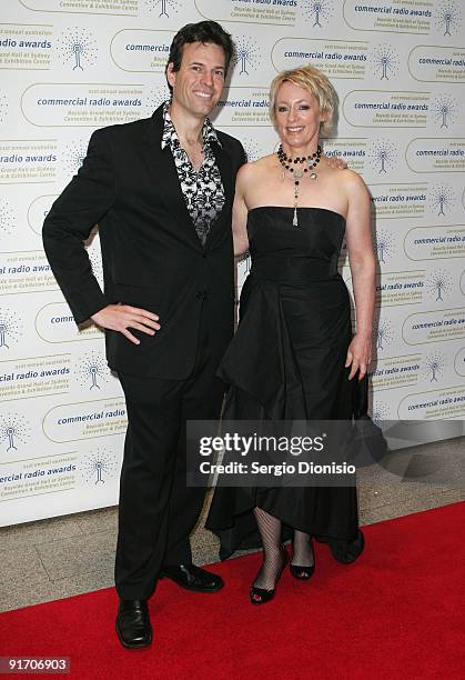 Radio personality Brendan Jones and Amanda Keller attend the Australian Commercial Radio Awards 2009 at the Sydney Convention & Exhibition Centre on...