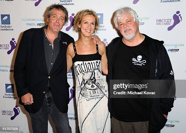 Producer Charles Hambleton and TV Personalities Shannon Mann and Paul Watson arrive at The Surfrider Foundation's 25th Anniversary Gala at California...