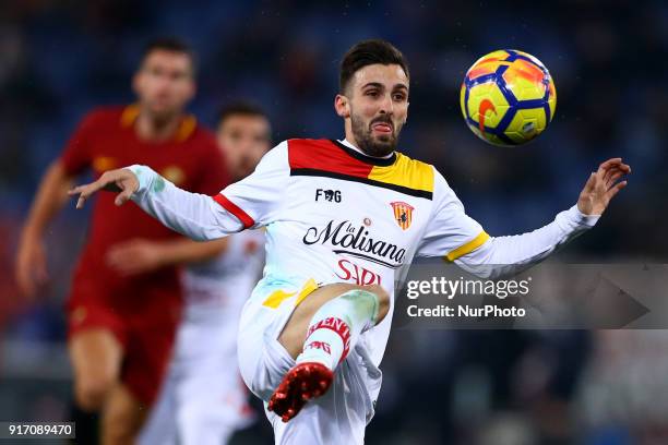 Marco DAlessandro of Benevento during the serie A match between AS Roma and Benevento Calcio at Stadio Olimpico on February 11, 2018 in Rome, Italy.