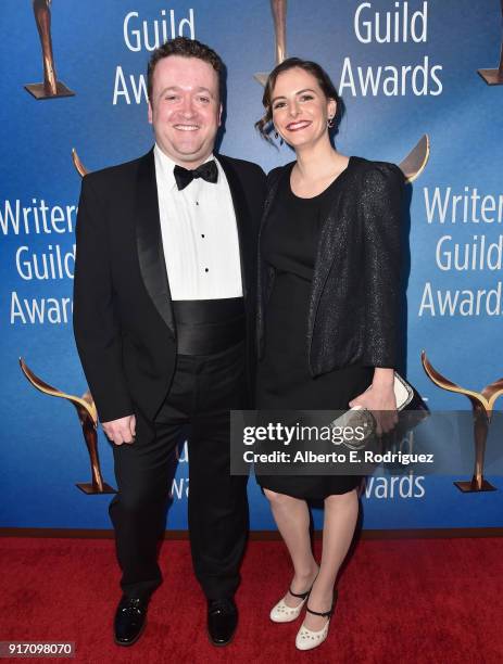 Actor Neil Casey and Meredith Casey attend the 2018 Writers Guild Awards L.A. Ceremony at The Beverly Hilton Hotel on February 11, 2018 in Beverly...