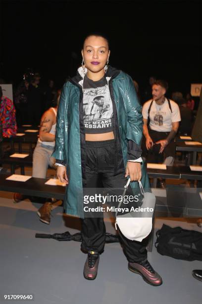 Model Paloma Elsesser attends the Gypsy Sport fashion show at Pier 59 on February 11, 2018 in New York City.