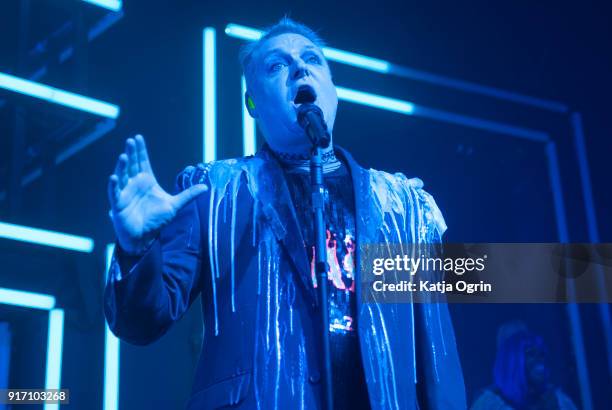 Andy Bell of Erasure performs at O2 Academy Birmingham on February 11, 2018 in Birmingham, England.