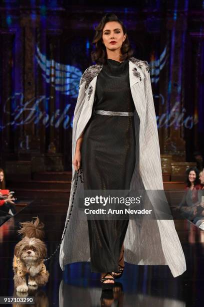 Model walks the runway in the Anthony Rubio presesntation during New York Fashion Week Powered by Art Hearts Fashion NYFW at The Angel Orensanz...