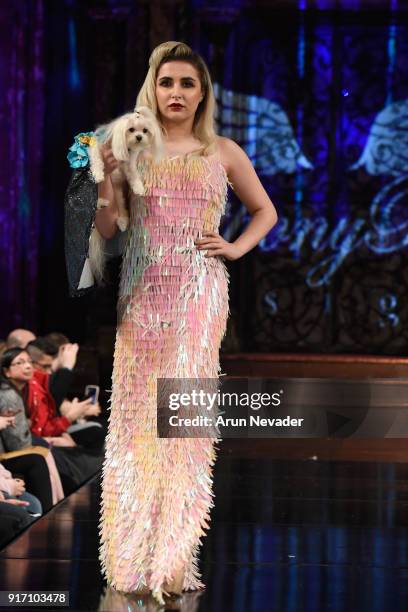 Model walks the runway in the Anthony Rubio presesntation during New York Fashion Week Powered by Art Hearts Fashion NYFW at The Angel Orensanz...