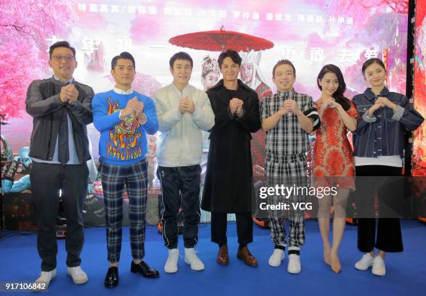 Director Cheang Pou-soi, actor Aaron Kwok, actor Xiao Shengyang, actor Law Chung-him, actor Pan Xiaolong, actress Allie Chan and actress Sun Yihan...