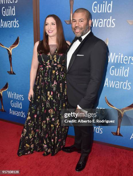 Actor-comedian Chelsea Peretti and writer-director Jordan Peele attend the 2018 Writers Guild Awards L.A. Ceremony at The Beverly Hilton Hotel on...