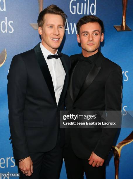 Dustin Lance Black and Tom Daley attend the 2018 Writers Guild Awards L.A. Ceremony on February 11, 2018 in Beverly Hills, California.