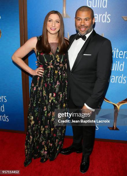 Jordan Peele and Chelsea Peretti attend the 2018 Writers Guild Awards L.A. Ceremony on February 11, 2018 in Beverly Hills, California.