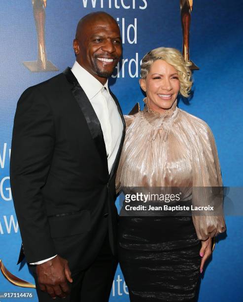 Terry Crews and Rebecca King-Crews attend the 2018 Writers Guild Awards L.A. Ceremony on February 11, 2018 in Beverly Hills, California.