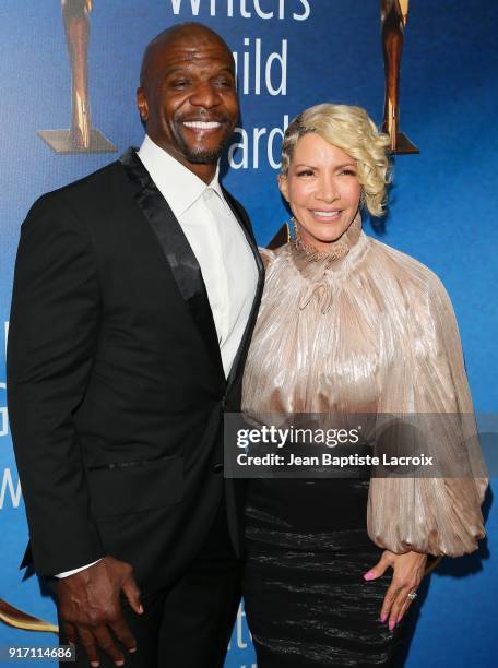 Terry Crews and Rebecca King-Crews attend the 2018 Writers Guild Awards L.A. Ceremony on February 11, 2018 in Beverly Hills, California.