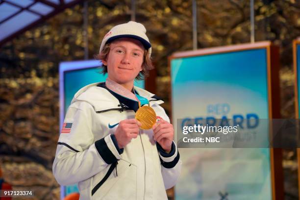 Pictured: Gold Medalist Red Gerard on February 11, 2018 --