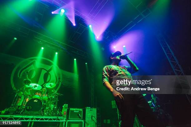 Dryden Mitchell of Alien Ant Farm performs at O2 Academy Leeds on February 11, 2018 in Leeds, England.