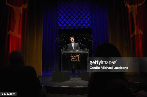 Director Ken Burns speaks onstage during the 70th Annual Writers Guild Awards New York at Edison Ballroom on February 11, 2018 in New York City.