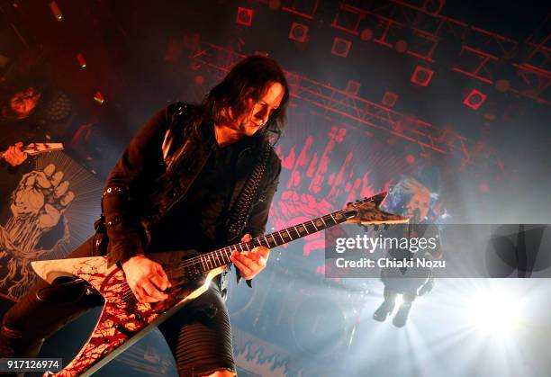 Michael Amott and Alissa White-Gluz of Arch Enemy perform live on stage at KOKO on February 11, 2018 in London, England.