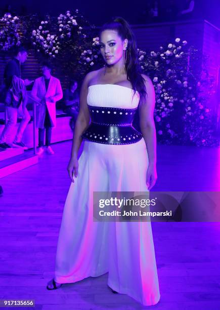 Model Ashley Graham attends Brandon Maxwell show during February 2018 New York Fashion Week at Appel Room on February 11, 2018 in New York City.