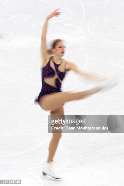 Carolina Kostner of Italy competes in the Figure Skating Team Event  Ladies Single Free Skating on day three of the PyeongChang 2018 Winter Olympic...