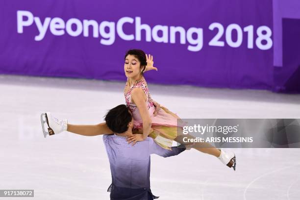 Japan's Kana Muramoto and Japan's Chris Reed compete in the figure skating team event ice dance free dance during the Pyeongchang 2018 Winter Olympic...