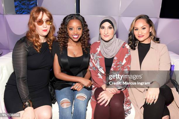 Bob Bland, Tamika D. Mallory, Linda Sarsour and Carmen Perez attends BET's Social Awards 2018 at Tyler Perry Studio on February 11, 2018 in Atlanta,...