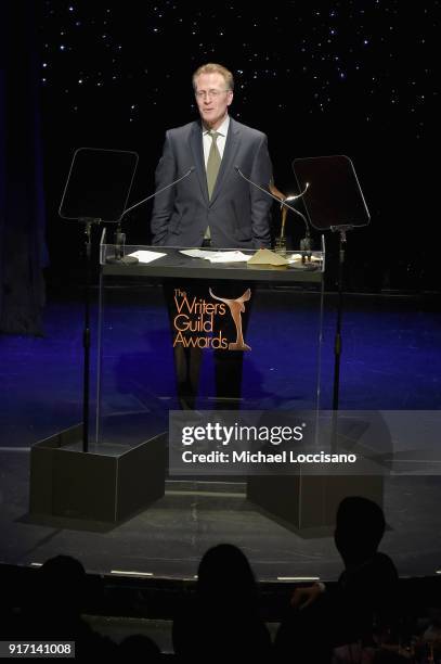 Stephen Ives speaks onstage during the 70th Annual Writers Guild Awards New York at Edison Ballroom on February 11, 2018 in New York City.