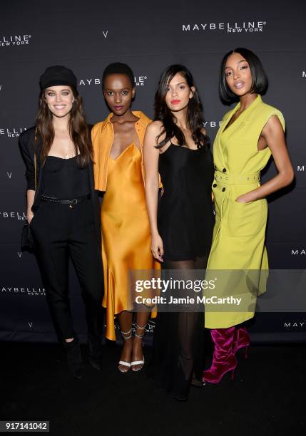 Emily DiDonato, Herieth Paul, Cris Urena, and Jourdan Dunn attend the Maybelline New York x V Magazine Party at the Nomo Soho Hotel on February 11,...