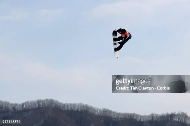 Carlos Garcia Knight of New Zealand in action during the Men's Slopestyle Snowboard competition at Phoenix Snow Park on February11, 2018 in...