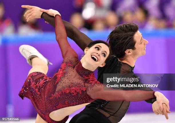 Canada's Tessa Virtue and Canada's Scott Moir compete in the figure skating team event ice dance free dance during the Pyeongchang 2018 Winter...