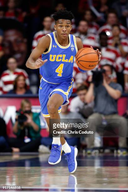 Jaylen Hands of the UCLA Bruins during the first half of the college basketball game against the Arizona Wildcats at McKale Center on February 8,...