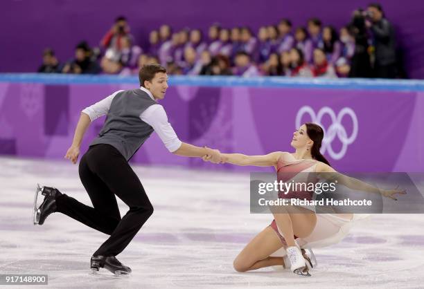 Ekaterina Bobrova and Dmitri Soloviev of Olympic Athlete from Russia compete in the Figure Skating Team Event  Ice Dance Free Dance on day three of...