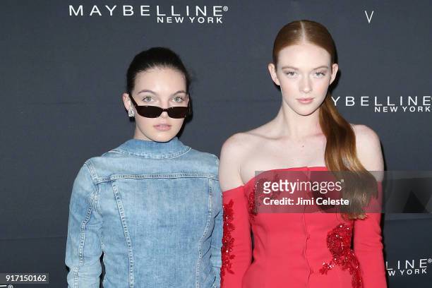 Camren Bicondova and Larsen Thompson attends Maybelline New York and V Magazine host New York Fashion Week Party at Nomo Soho Hotel on February 11,...