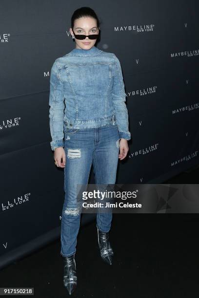 Camren Bicondova attends Maybelline New York and V Magazine host New York Fashion Week Party at Nomo Soho Hotel on February 11, 2018 in New York City.