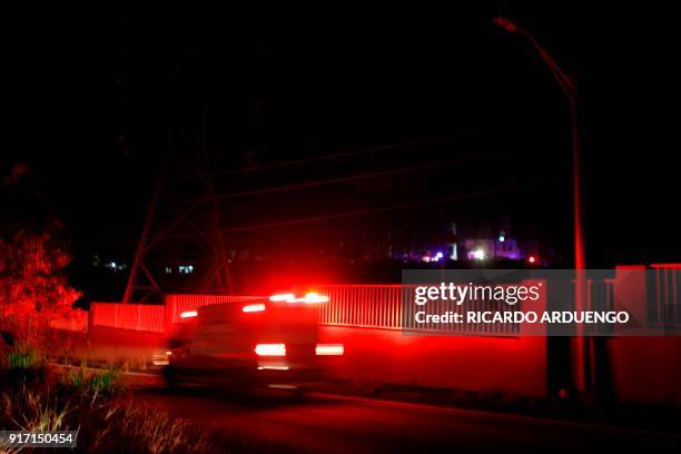 Ambulances are seen at the entrance of an electric substation after an explosion and fire was reported and caused a black out in parts of San Juan,...